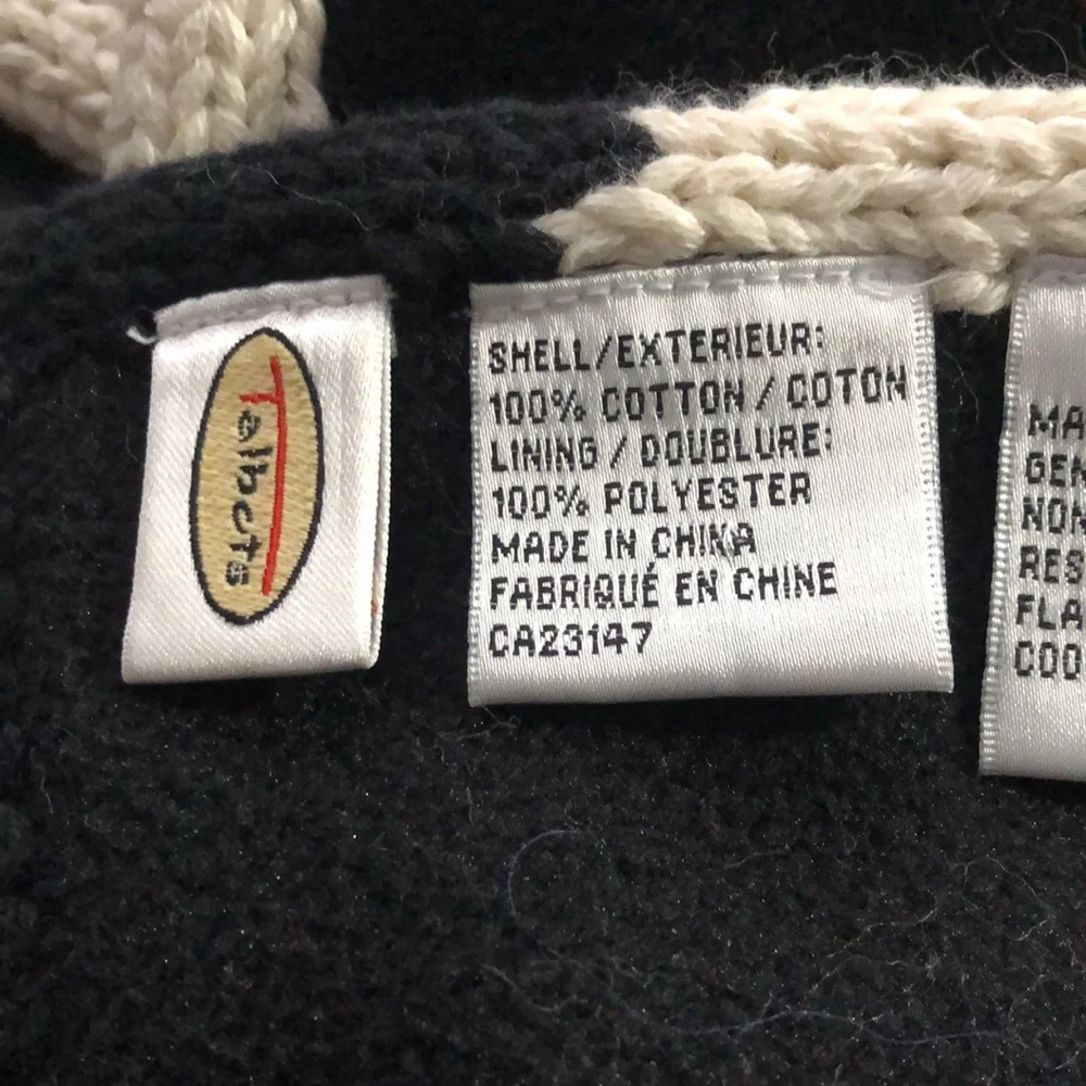 NEW Talbots Winter Scarf and Matching Mittens, Black White